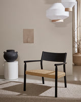 Sessel Yalia massives Eichenholz mit Nussholz-Finish und Sitz aus Papierseil FSC 100% von Kave Home – Produktbild 4