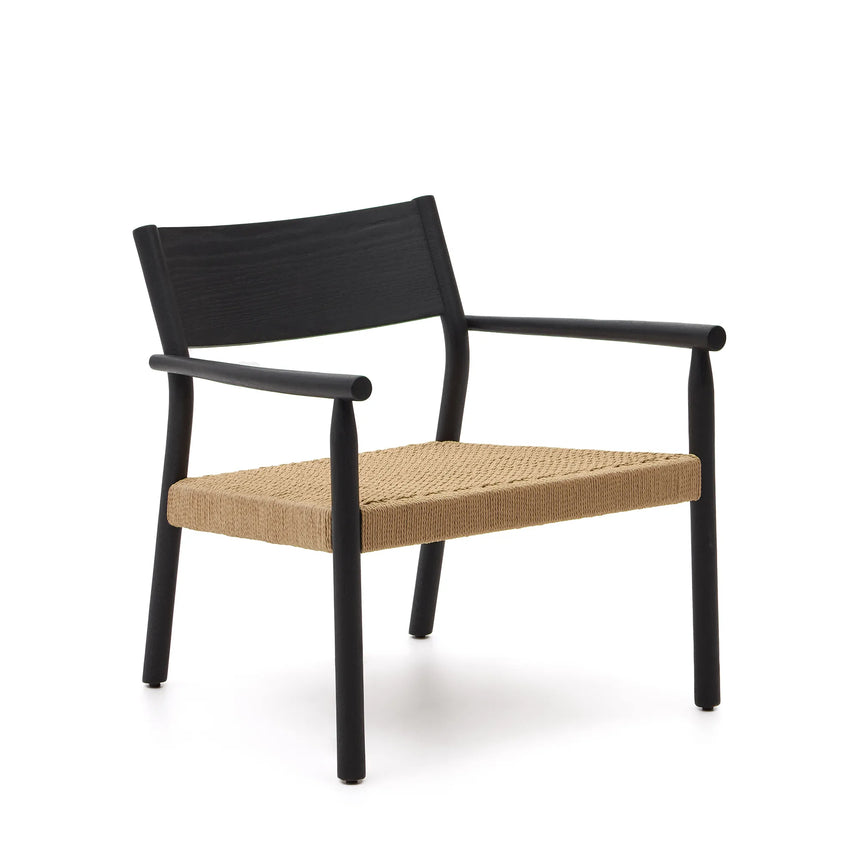 Sessel Yalia massives Eichenholz mit Nussholz-Finish und Sitz aus Papierseil FSC 100% von Kave Home – Produktbild 7