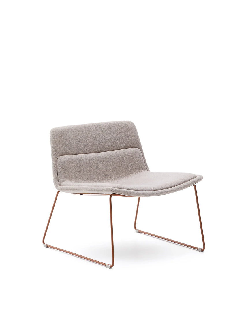 Sessel Zahara in Beige mit Stahlbeinen und Terrakotta-Finish FSC 100% von Kave Home – Produktbild 9