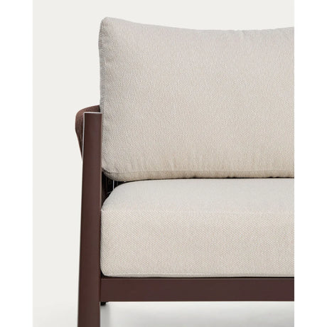 Set Aleria, bestehend aus einem 3-Sitzer-Sofa, zwei Sesseln sowie einem Couchtisch aus Aluminium und braunem Synthetikseil von Kave Home – Bild 6