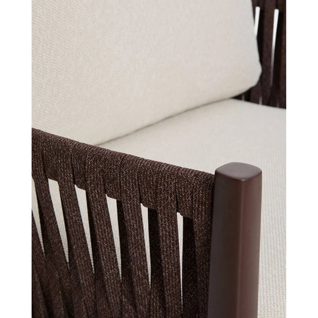 Set Aleria, bestehend aus einem 3-Sitzer-Sofa, zwei Sesseln sowie einem Couchtisch aus Aluminium und braunem Synthetikseil von Kave Home – Bild 7