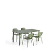 Set Brai mit Tisch und 4 Stapelstühlen aus verzinktem grünem Stahl, 180 x 90 cm von Kave Home – Bild 1
