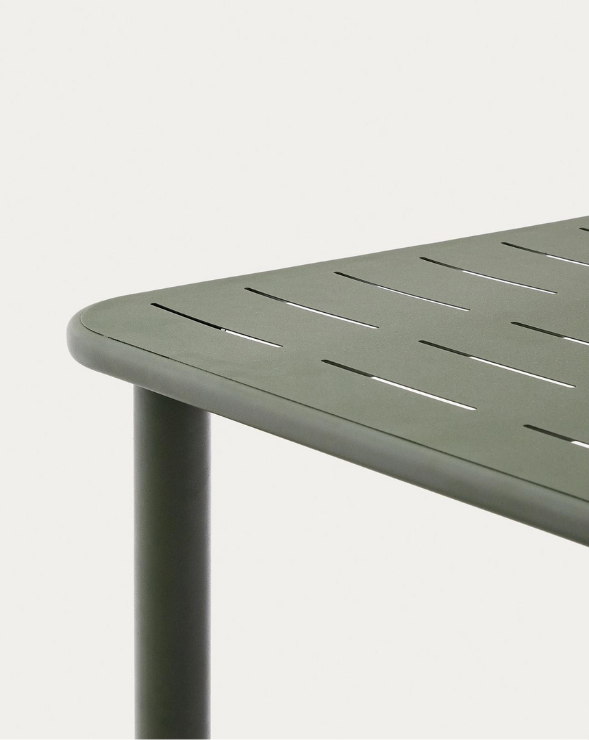 Set Brai mit Tisch und 4 Stapelstühlen aus verzinktem grünem Stahl, 180 x 90 cm von Kave Home – Bild 5