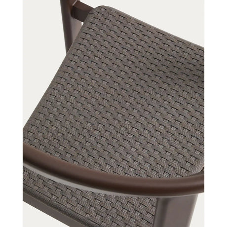 Set Erice mit 4 Stapelstühlen aus Aluminium und Seil und einem Tisch aus Aluminium und gehärtetem Glas in Braun, Ø 120 cm von Kave Home – Bild 5