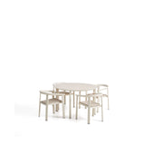 Set Erice mit 4 Stapelstühlen aus Aluminium und Seil und einem Tisch aus Aluminium und gehärtetem Glas in Ecru, Ø 120 cm von Kave Home – Bild 1