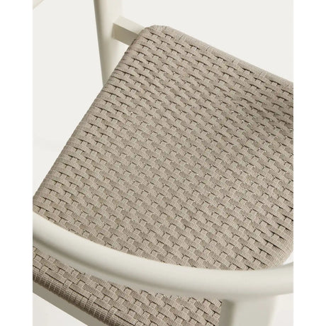Set Erice mit 6 Stapelstühlen aus Aluminium und Seil und einem Tisch aus Aluminium und gehärtetem Glas in Ecru, 230 x 100 cm von Kave Home – Bild 5