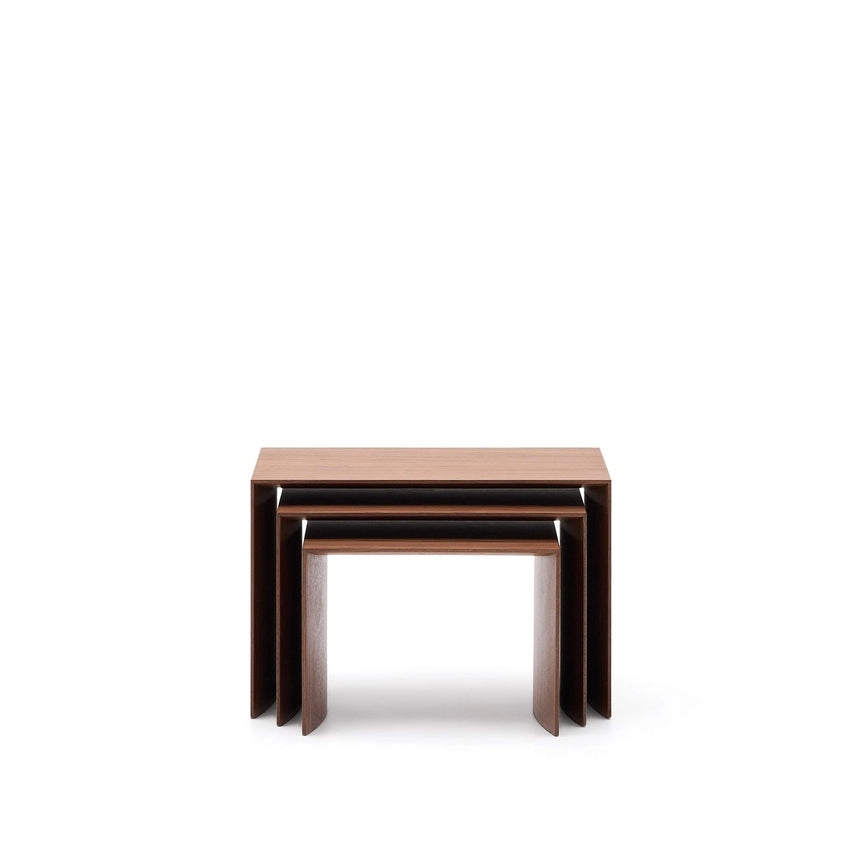 Set Litto aus 3 Nesttischen aus Walnussfurnier FSC Mix Credit 60 x 40 / 51 x 36 / 42 x 31 cm von Kave Home – Bild 1