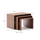 Set Litto aus 3 Nesttischen aus Walnussfurnier FSC Mix Credit 60 x 40 / 51 x 36 / 42 x 31 cm von Kave Home – Bild 5