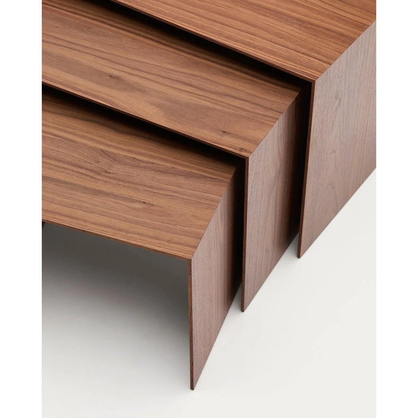 Set Litto aus 3 Nesttischen aus Walnussfurnier FSC Mix Credit 60 x 40 / 51 x 36 / 42 x 31 cm von Kave Home – Bild 7