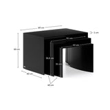 Set Litto aus 3 Nesttischen aus schwarz lackiertem MDF 60 x 40 / 51 x 36 / 42 x 31 cm von Kave Home – Bild 4