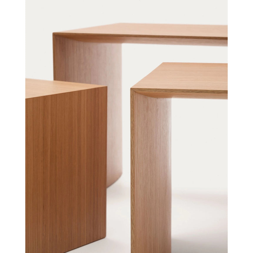 Set Litto aus 3 Tischen aus Eichenfurnier oder Wallnussfurnier FSC Mix Credit 60 x 40 / 51 x 36 / 42 x 31 cm von Kave Home – Bild 10