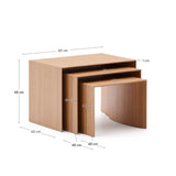 Set Litto aus 3 Tischen aus Eichenfurnier oder Wallnussfurnier FSC Mix Credit 60 x 40 / 51 x 36 / 42 x 31 cm von Kave Home – Bild 6