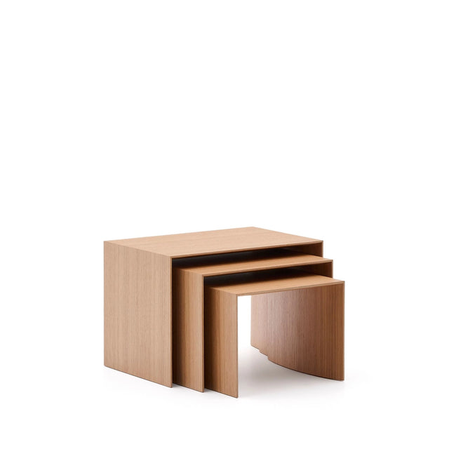 Set Litto aus 3 Tischen aus Eichenfurnier oder Wallnussfurnier FSC Mix Credit 60 x 40 / 51 x 36 / 42 x 31 cm von Kave Home – Bild 7