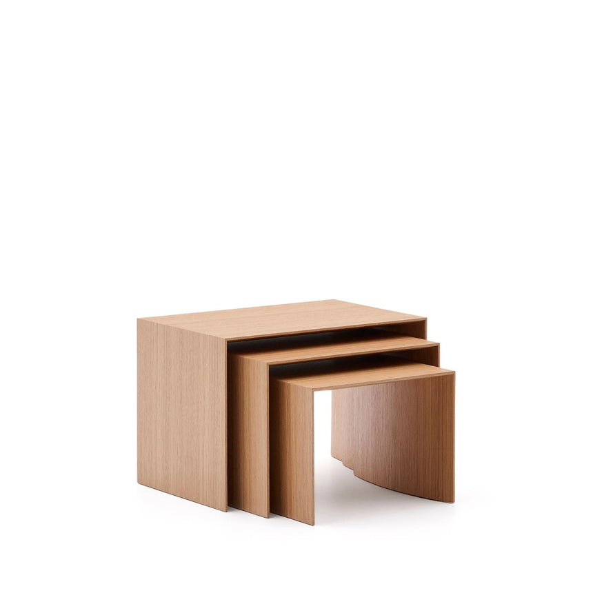 Set Litto aus 3 Tischen aus Eichenfurnier oder Wallnussfurnier FSC Mix Credit 60 x 40 / 51 x 36 / 42 x 31 cm von Kave Home – Bild 7