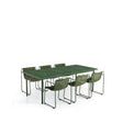 Set Maurina mit Tisch aus verzinktem Stahl und grünen Kacheln sowie 6 Stapelstühlen aus verzinktem Stahl und grünem Seil, 223 x 101 cm von Kave Home – Bild 1