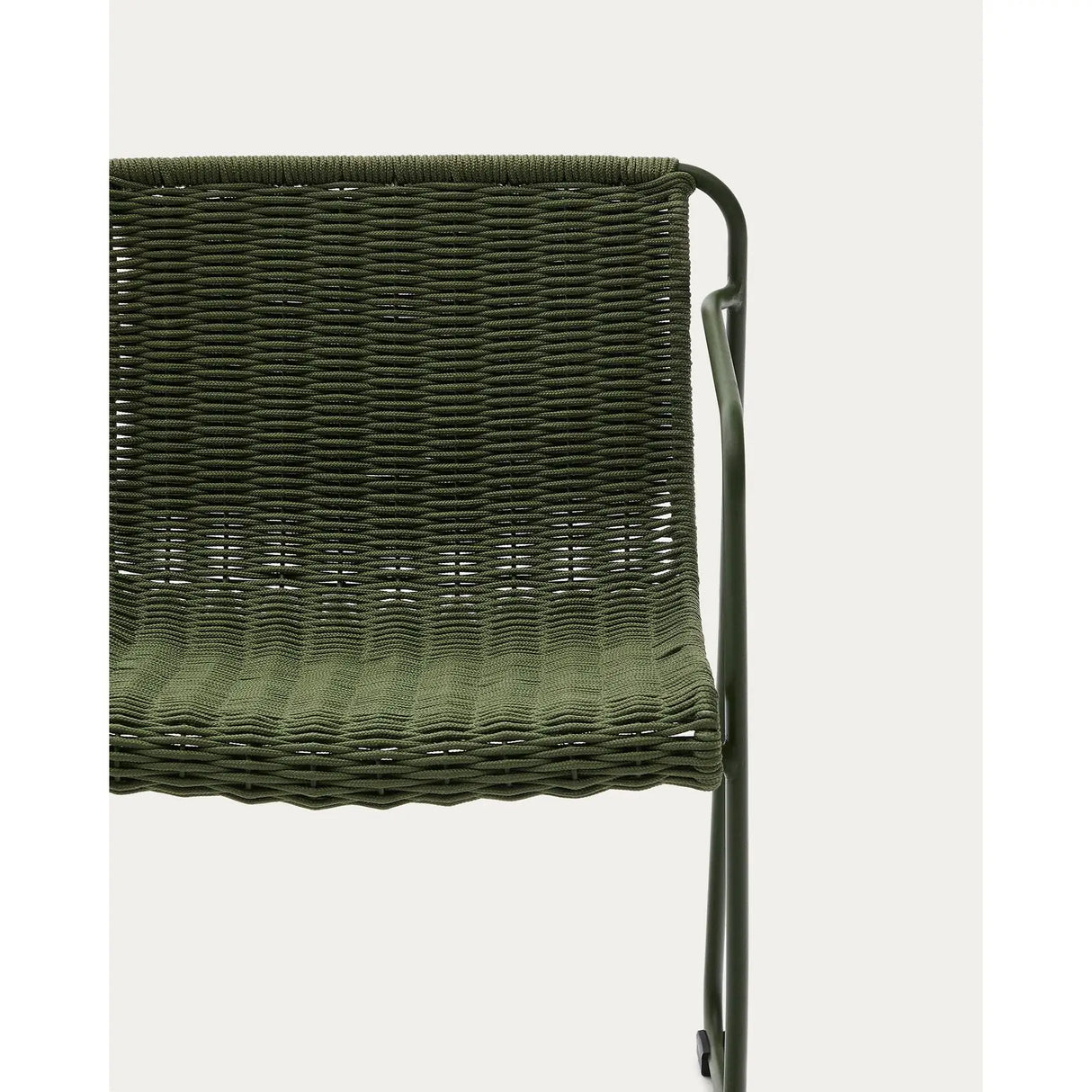 Set Maurina mit Tisch aus verzinktem Stahl und grünen Kacheln sowie 6 Stapelstühlen aus verzinktem Stahl und grünem Seil, 223 x 101 cm von Kave Home – Bild 2