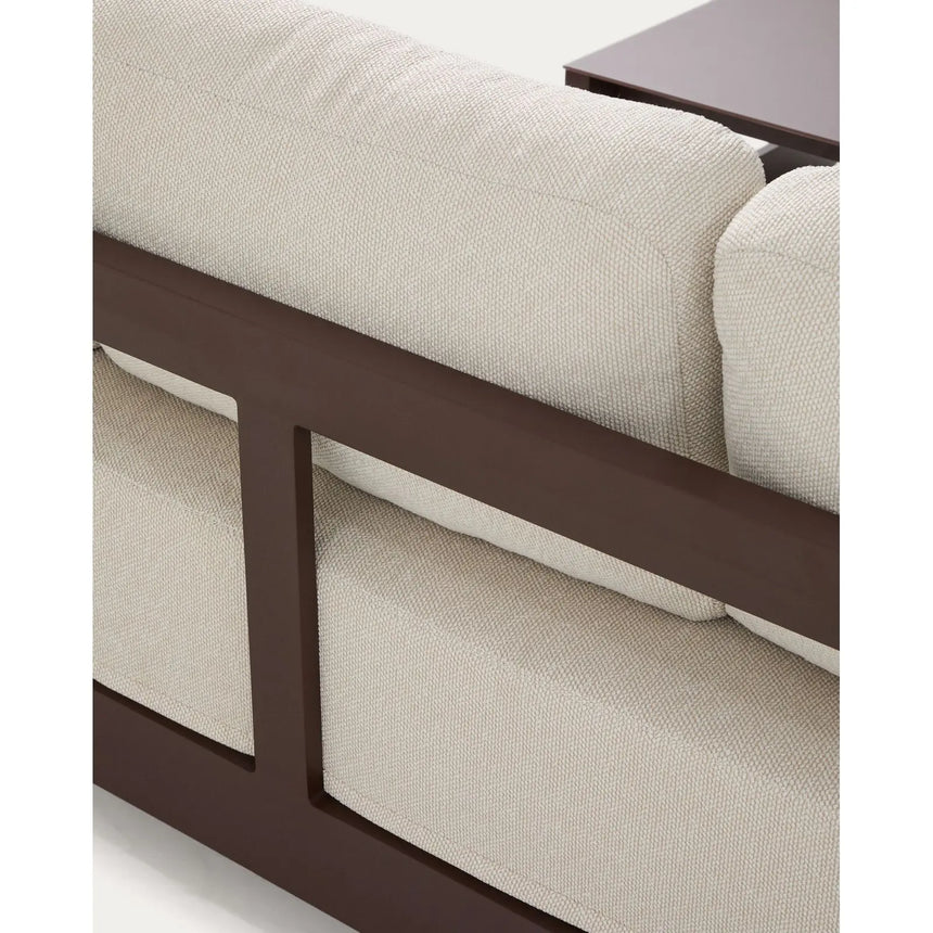 Set Nerano mit 3-Sitzer-Sofa, 2 Sesseln und Couchtisch aus gehärtetem Glas und Aluminium von Kave Home – Bild 8