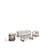Set Nerano mit 3-Sitzer-Sofa, 2 Sesseln und Couchtisch aus gehärtetem Glas und Aluminium in Taupe von Kave Home – Bild 1