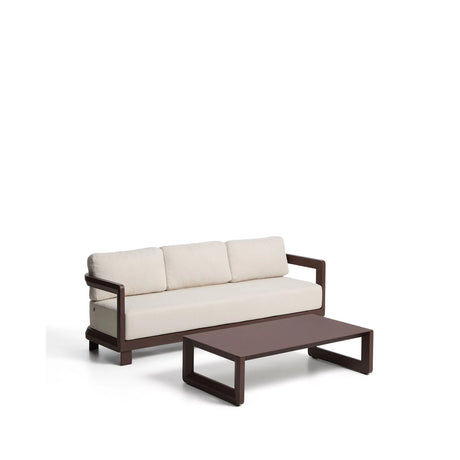 Set Nerano mit 3-Sitzer Sofa und Couchtisch aus Aluminium in Braun von Kave Home – Bild 5
