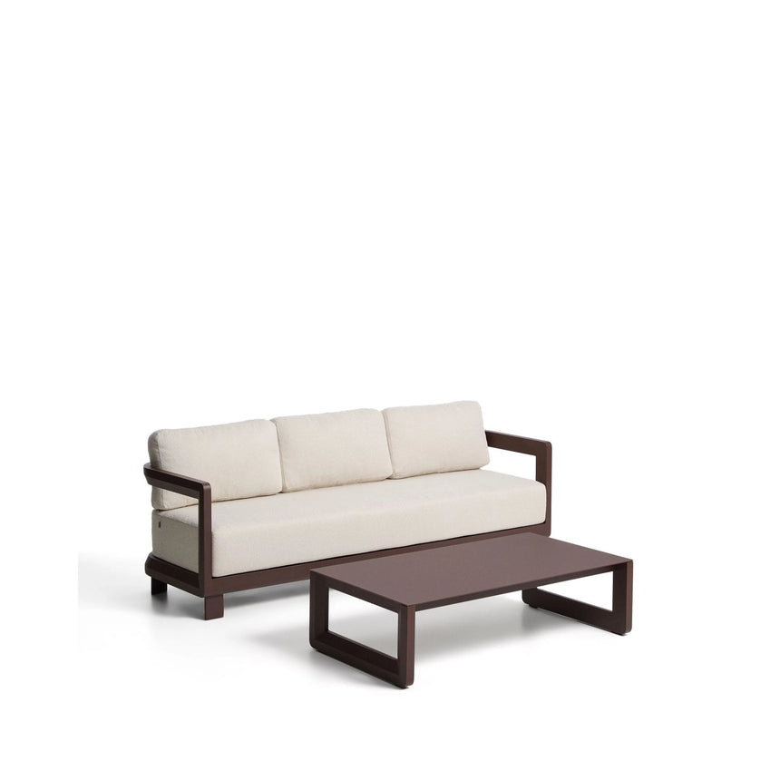 Set Nerano mit 3-Sitzer Sofa und Couchtisch aus Aluminium in Braun von Kave Home – Bild 5