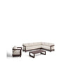 Set Nerano mit 5-Sitzer-Ecksofa, Sessel und Couchtisch aus gehärtetem Glas und Aluminium von Kave Home – Bild 1