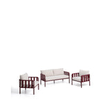 Set Omala aus einem 2-Sitzer-Sofa und 2 Sesseln aus Seil und Aluminium in Bordeauxrot von Kave Home – Bild 1