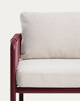 Set Omala aus einem 2-Sitzer-Sofa und 2 Sesseln aus Seil und Aluminium in Bordeauxrot von Kave Home – Bild 2