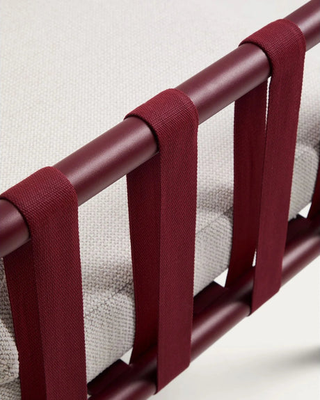 Set Omala aus einem 2-Sitzer-Sofa und 2 Sesseln aus Seil und Aluminium in Bordeauxrot von Kave Home – Bild 3