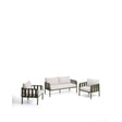 Set Omala aus einem 2-Sitzer-Sofa und 2 Sesseln mit Aluminiumgestell in Grün von Kave Home – Bild 1