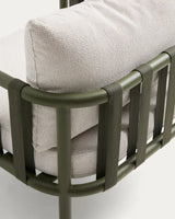 Set Omala aus einem 2-Sitzer-Sofa und 2 Sesseln mit Aluminiumgestell in Grün von Kave Home – Bild 5