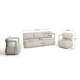 Set Tamaris mit 3-Sitzer-Sofa und 2 Sesseln aus Aluminium in Ecru von Kave Home – Bild 3