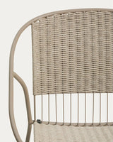 Set mit 2 Sesseln Atrani aus verzinktem Stahl und taupefarbenem Seil und Beistelltisch Mesquida aus glasierter terrakottafarbener Keramik Ø 36 cm von Kave Home – Bild 4