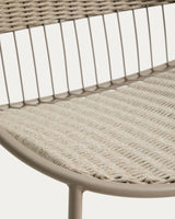 Set mit 2 Sesseln Atrani aus verzinktem Stahl und taupefarbenem Seil und Beistelltisch Mesquida aus glasierter terrakottafarbener Keramik Ø 36 cm von Kave Home – Bild 6