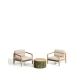 Set mit 2 Sesseln Menfi aus Akazienholz und grünem Seil und Couchtisch Dandara aus Stahl, Seil und Akazienholz FSC 100 % Ø60 cm von Kave Home – Bild 2