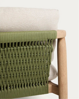 Set mit 2 Sesseln Menfi aus Akazienholz und grünem Seil und Couchtisch Dandara aus Stahl, Seil und Akazienholz FSC 100 % Ø60 cm von Kave Home – Bild 7