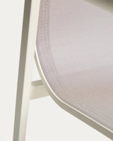 Set mit Ausziehtisch Brela aus Aluminium in Ecru und 6 stapelbaren Stühlen Canea aus Aluminium in Ecru und beigem Texteline 205(287)x100 cm von Kave Home – Bild 6