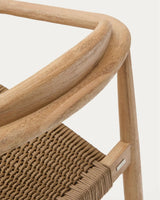 Set mit Tisch Sori aus massivem Akazienholz und 4 Stapelstühlen Nina aus massivem Akazienholz und beigem Seil, 200 x 100 cm FSC 100 % von Kave Home – Bild 4