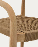 Set mit Tisch Sori aus massivem Akazienholz und 4 Stapelstühlen Nina aus massivem Akazienholz und beigem Seil, 200 x 100 cm FSC 100 % von Kave Home – Bild 6