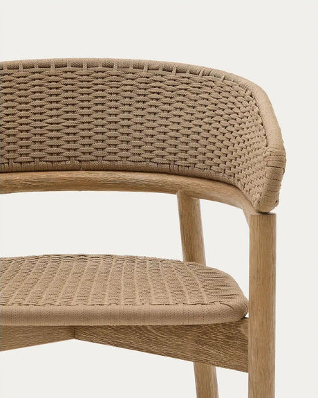 Set mit Tisch Sori aus massivem Akazienholz und 4 Stühlen Arinella aus massivem Akazienholz und beigem Seil, 200 x 100 cm FSC 100 % von Kave Home – Bild 2