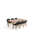 Set mit Tisch Sori aus massivem Akazienholz und 6 Stühlen Alipa aus massivem Akazienholz und graphitgrauem Seil, 200 x 100 cm FSC 100 % von Kave Home – Bild 1