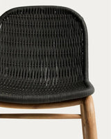 Set mit Tisch Sori aus massivem Akazienholz und 6 Stühlen Alipa aus massivem Akazienholz und graphitgrauem Seil, 200 x 100 cm FSC 100 % von Kave Home – Bild 4