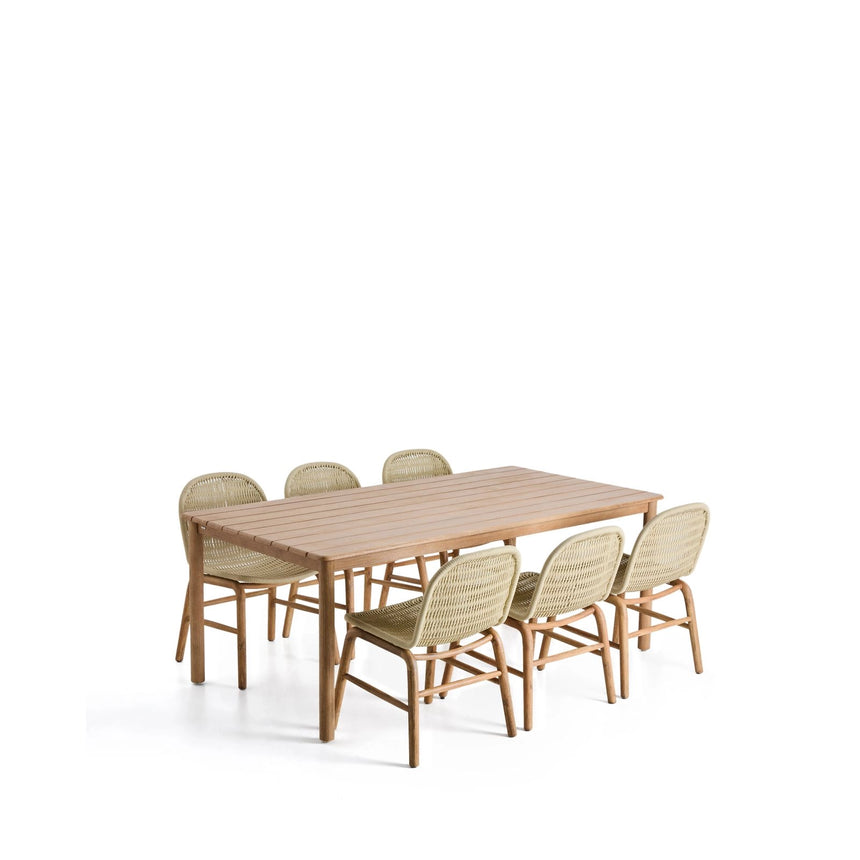 Set mit Tisch Sori aus massivem Akazienholz und Stühlen von Alipa, Nina oder Arinella, 200 x 100 cm FSC 100 % von Kave Home – Bild 1