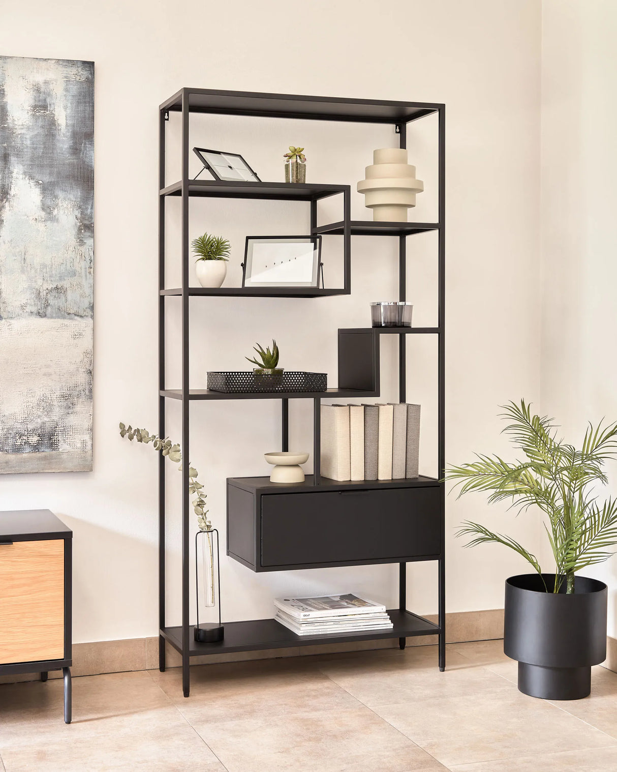 Shantay Regal aus Stahl mit schwarzem Finish 80 x 168 cm von Kave Home – Produktbild 6