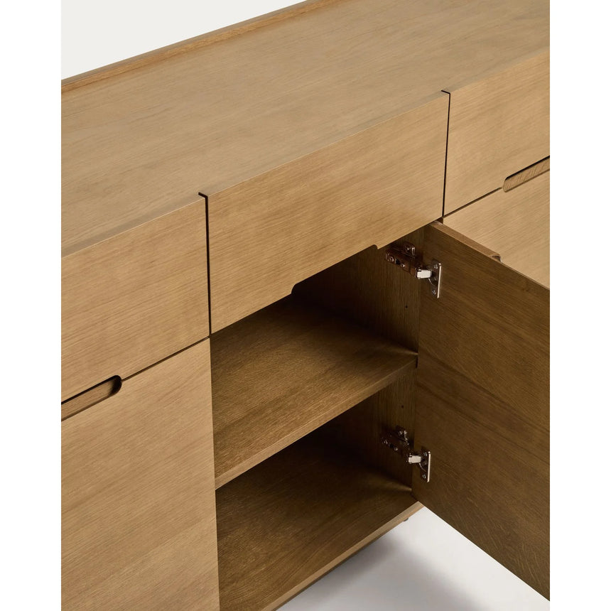 Sideboard Arelida aus Furnier sowie Massivholz aus Eiche mit hellbraunem Finish 200 x 80 cm von Kave Home – Bild 8