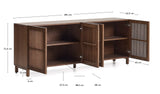 Sideboard Beyla aus Furnier und Massivholz aus Esche mit nussbaumfarbenem Finish 181 x 71,5 cm FSC 100% - ZEN ZONE Furniture