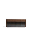 Sideboard Helvine 4 Türen 4 Schubladen Eichenfurnier mit Nussbaum-Finish und gehärtetes Glas 200 x 80 cm FSC 100% von Kave Home – Bild 1