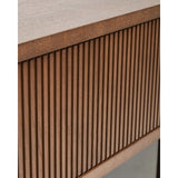 Sideboard Helvine 4 Türen 4 Schubladen Eichenfurnier mit Nussbaum-Finish und gehärtetes Glas 200 x 80 cm FSC 100% von Kave Home – Bild 10