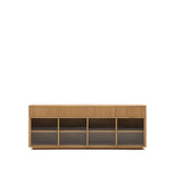 Sideboard Helvine 4 Türen 4 Schubladen Eichenfurnier und gehärtetes Glas 200 x 80 cm FSC 100% von Kave Home – Bild 1