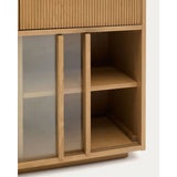 Sideboard Helvine 4 Türen 4 Schubladen Eichenfurnier und gehärtetes Glas 200 x 80 cm FSC 100% von Kave Home – Bild 10