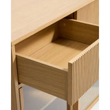 Sideboard Helvine mit 5 Türen und 5 Schubladen aus Eichenfurnier und gehärtetem Glas, 245 x 80 cm, FSC 100 % von Kave Home – Bild 5